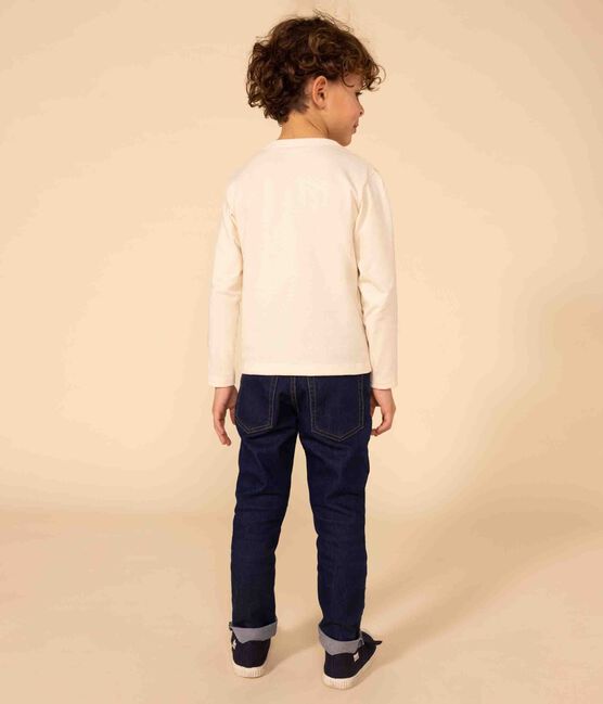 Langärmeliges T-Shirt aus Baumwolle für Kinder Mädchen/Jungen weiss AVALANCHE/ NEWBLEU