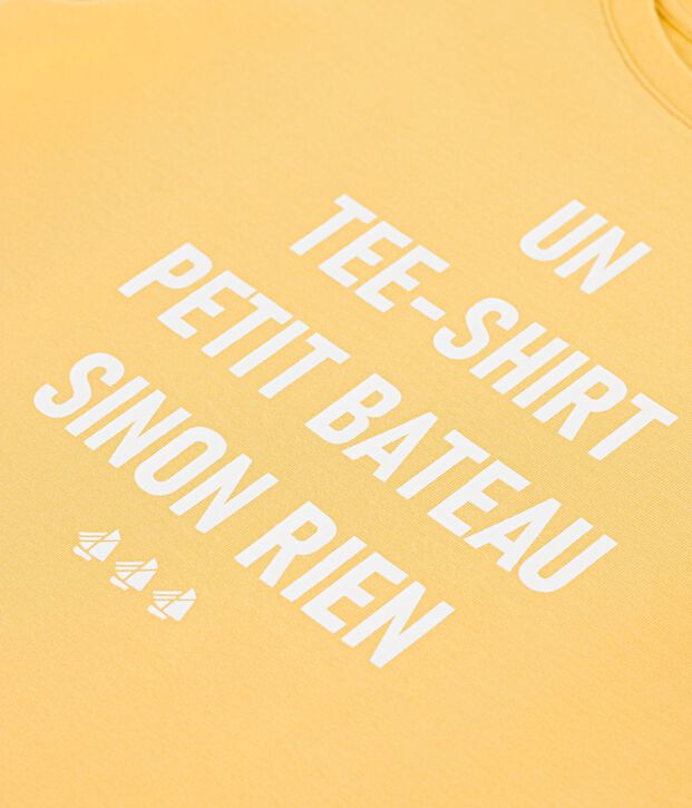 Kurz&auml;rmeliges Kinder-T-Shirt mit Motiv gelb
