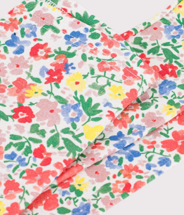 Kinder-Leggings aus Baumwolle mit Blumenmuster weiss/vielfarbig