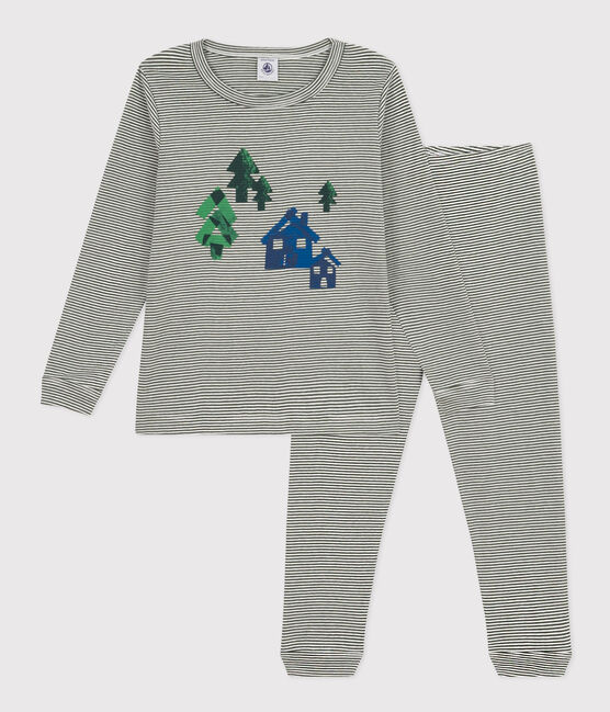 Kinderpyjama aus Baumwolle mit Streifen AVORIAZ/ MARSHMALLOW