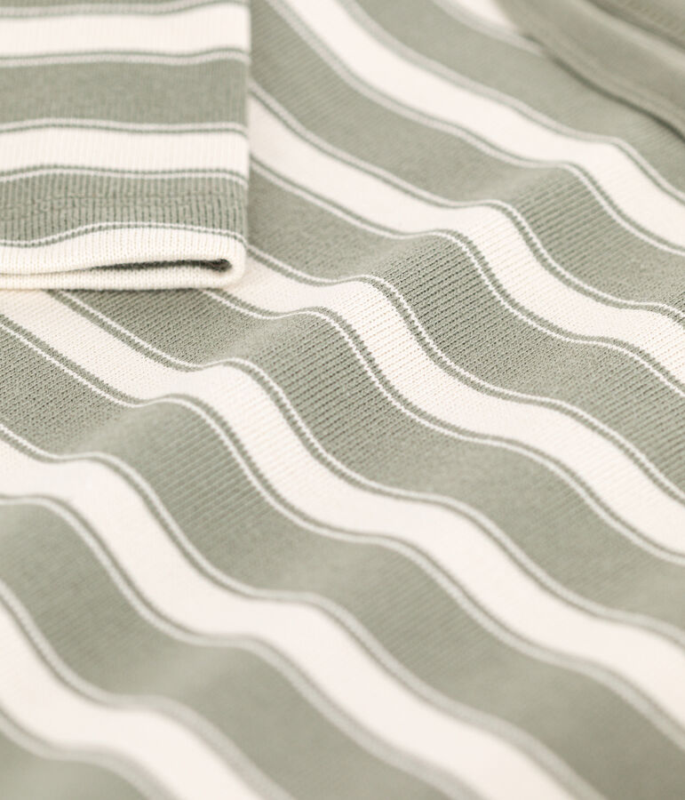 Streifenshirt aus dichter Baumwolle f&uuml;r M&auml;dchen und Jungen gr&uuml;n/naturfarben