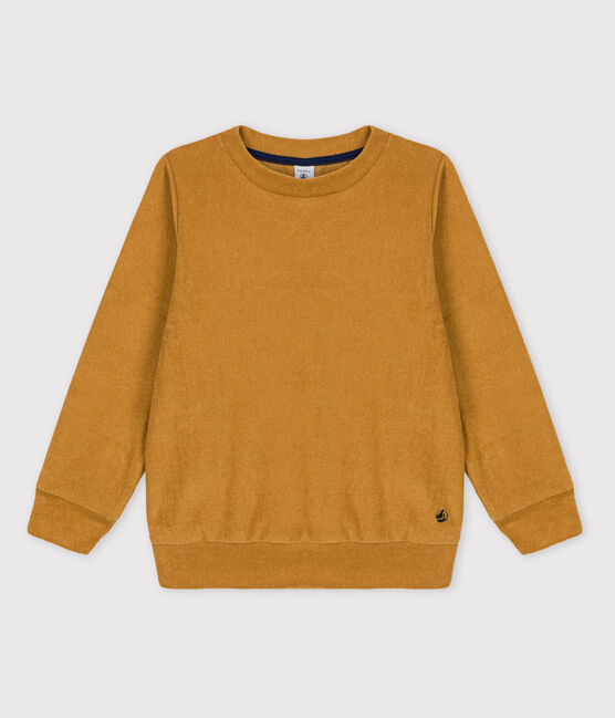 Kinder-Sweatshirt aus Bouclé-Frottee für Jungen gelb ISTRE