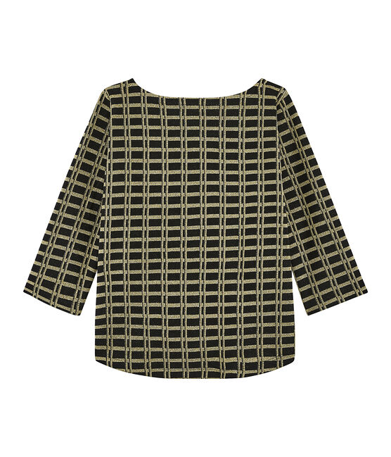 Kariertes Shirt für Damen schwarz NOIR/gelb OR