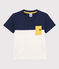 Kurzärmeliges T-Shirt aus Baumwolle für Jungen blau MEDIEVAL/weiss MARSHMALLOW