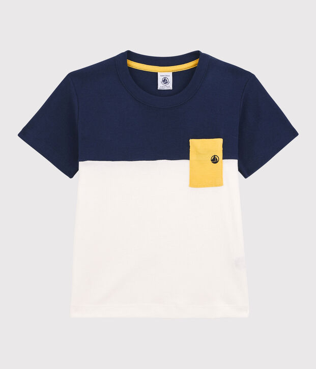 Kurz&auml;rmeliges T-Shirt aus Baumwolle f&uuml;r Jungen blau/weiss