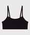 Unifarbenes Damen-Bustier aus Baumwolle und Elastan schwarz BLACK