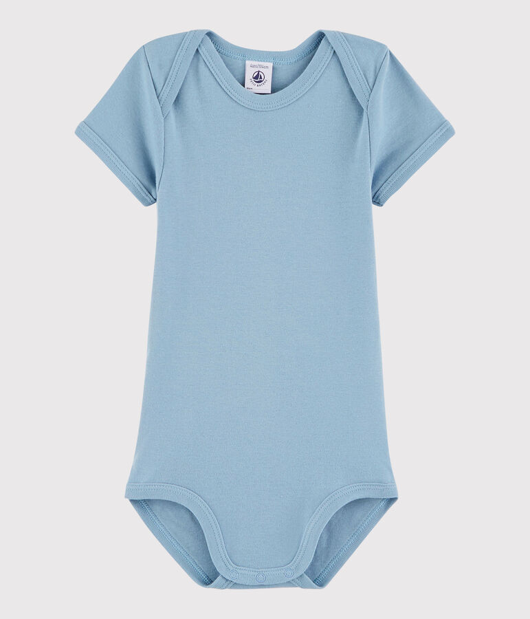Kurz&auml;rmeliger Baby-Body M&auml;dchen/Jungen blau ACIER