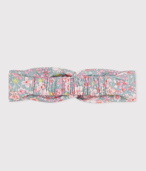 Baby-Haarband aus Popeline mit Blumenmuster f&uuml;r M&auml;dchen blau/vielfarbig