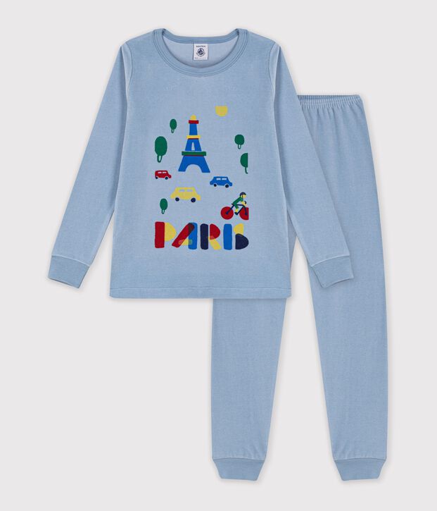 Kinder-Pyjama aus Nicki blau