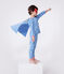 Kinder-Pyjama zum Verkleiden aus phoshoreszierender Baumwolle mit Cape  blau ALASKA/weiss MULTICO