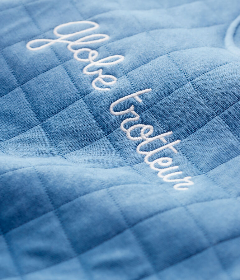 Gestepptes Baby-Sweatshirt aus Bio-Material. blau