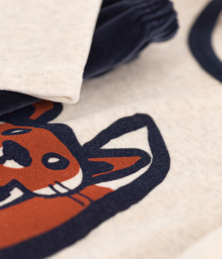 Kinderpyjama aus Nicki mit Fuchsmotiv blau/vielfarbig