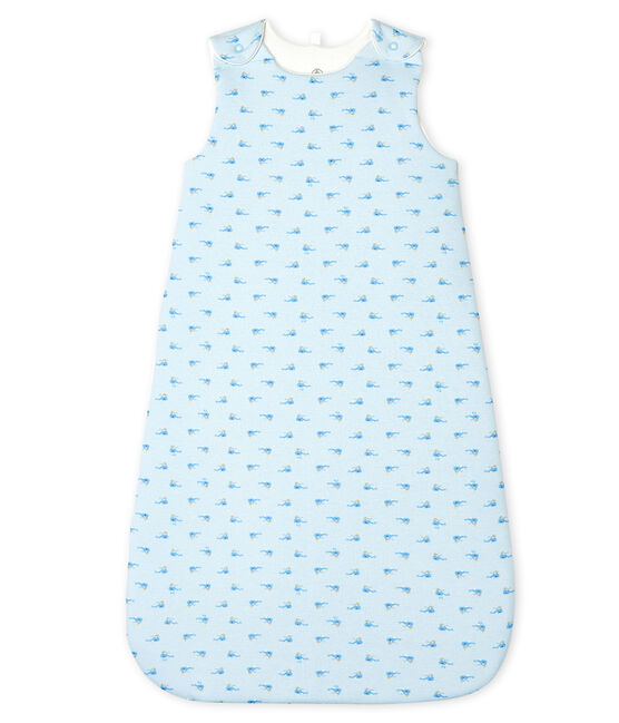 Strampler aus Rippstrick blau FRAICHEUR/weiss MULTICO