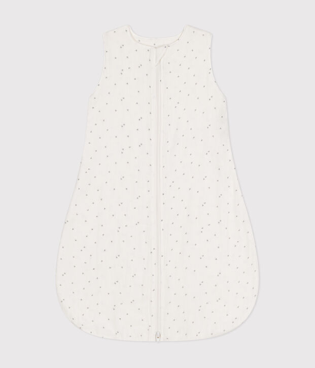Babyschlafsack aus bedruckter Baumwolle TOG-Wert 1 weiss/grau