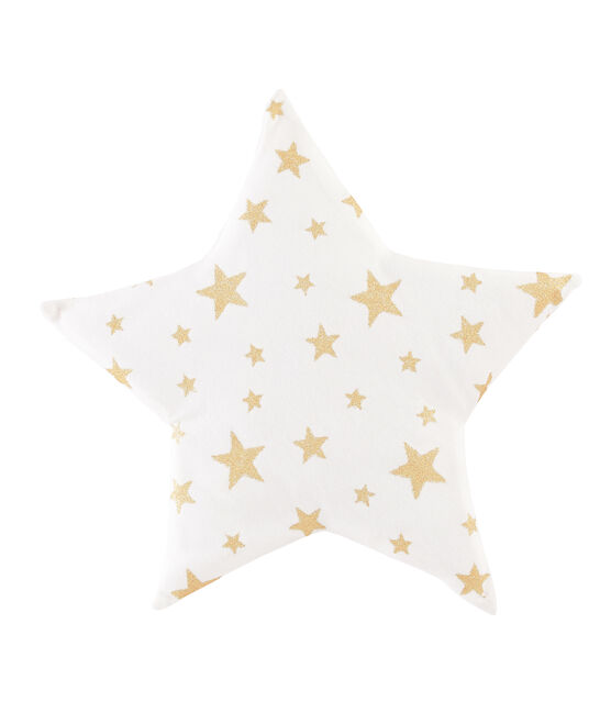 Babykissen aus Rippstrick weiss MARSHMALLOW/gelb OR