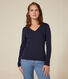 Langärmeliges Damen-T-Shirt L'Iconique aus einfarbigem Rippstrick