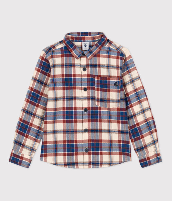 Kinderhemd aus Flanell mit Karomuster für Jungen weiss AVALANCHE/ MULTICO