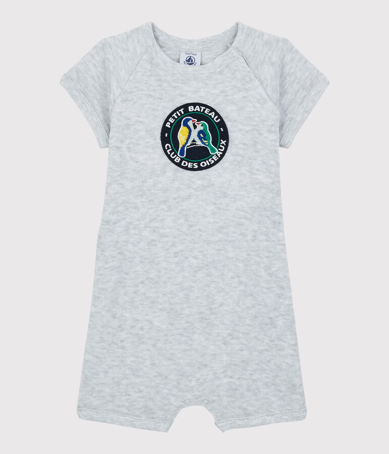 Baby-Kurzoverall aus Boucl&eacute;-Frottee f&uuml;r Jungen grau
