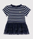 Kleid mit Marinestreifen und Tüll für Baby Mädchen