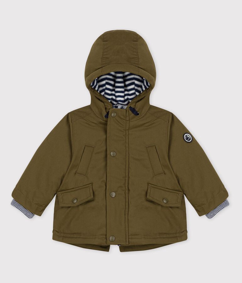 Wasseabweisende Baby-Parka gr&uuml;n MILITARY