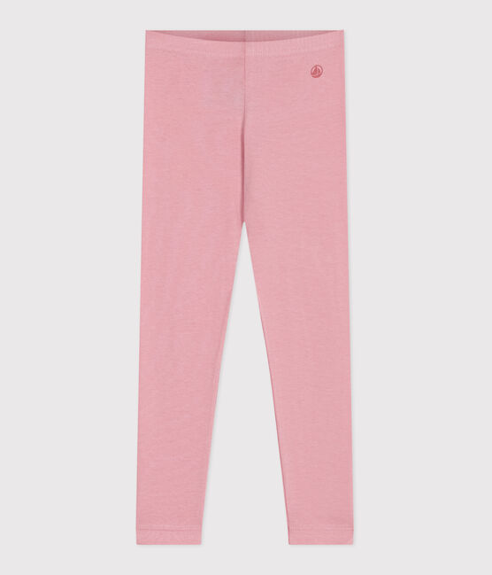 Kinder-Leggings aus einfarbiger Baumwolle rosa CHARME