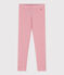 Kinder-Leggings aus einfarbiger Baumwolle rosa CHARME
