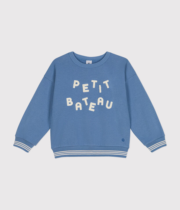 Kinder-Sweatshirt aus Molton f&uuml;r M&auml;dchen und Jungen blau