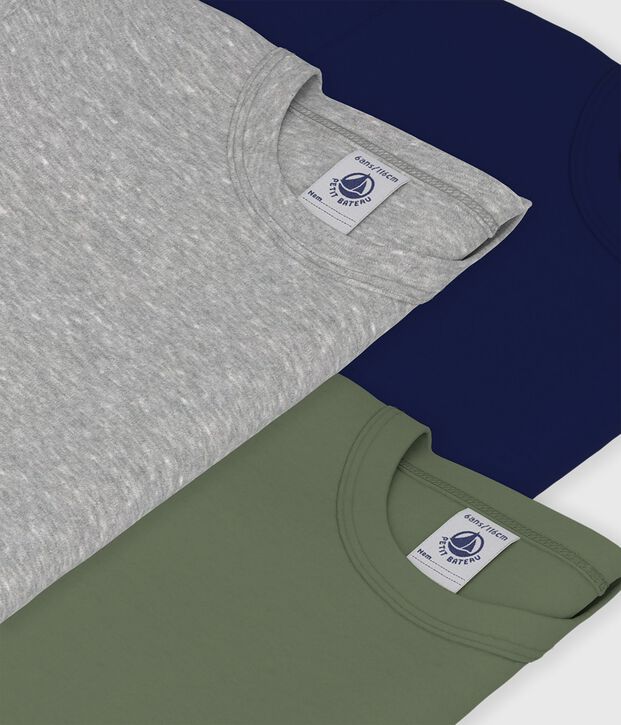 Set kurz&auml;rmelige Kinder-T-Shirts aus einfarbiger Baumwolle vielfarbig