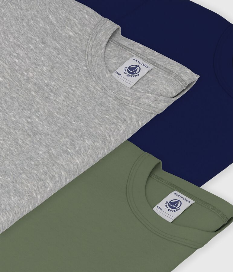 Set kurz&auml;rmelige Kinder-T-Shirts aus einfarbiger Baumwolle vielfarbig