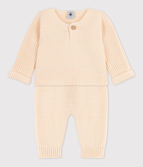 Zweiteiliges Baby-Set aus Baumwolle naturfarben AVALANCHE