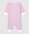 Fußloser Baby-Strampler aus Baumwolle und Lyocell mit rosafarbenen Streifen. rosa BOHEME/weiss MARSHMALLOW