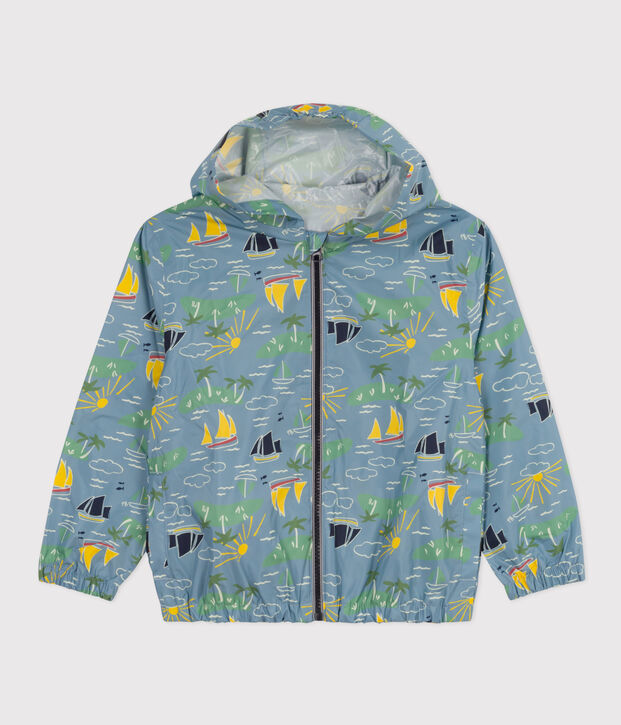 Kinder-Windjacke aus recycltem Material blau/vielfarbig