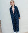 Langärmeliger Kinder-Overall aus Baumwolle mit Blumenmuster blau MEDIEVAL/weiss MARSHMALLOW