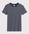 Damen-T-Shirt mit Rundhalsausschnitt blau SMOKING/weiss MARSHMALLOW