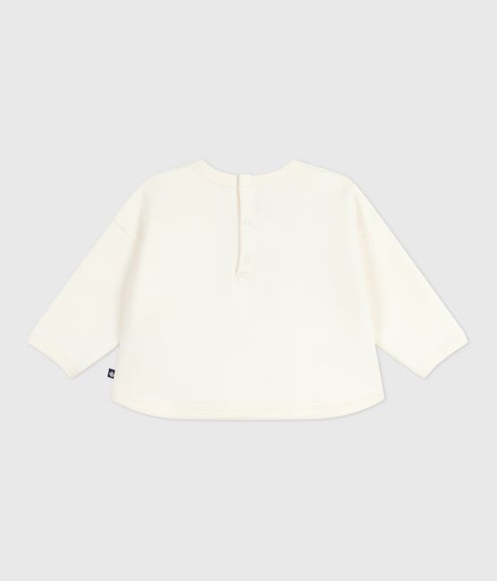 Baby-Sweatshirt aus Baumwolle, warm und weich mit Apfelmotiv naturfarben MILK