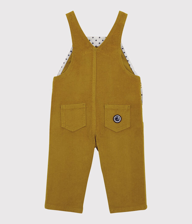 Baby-Latzhose aus Velours. gelb