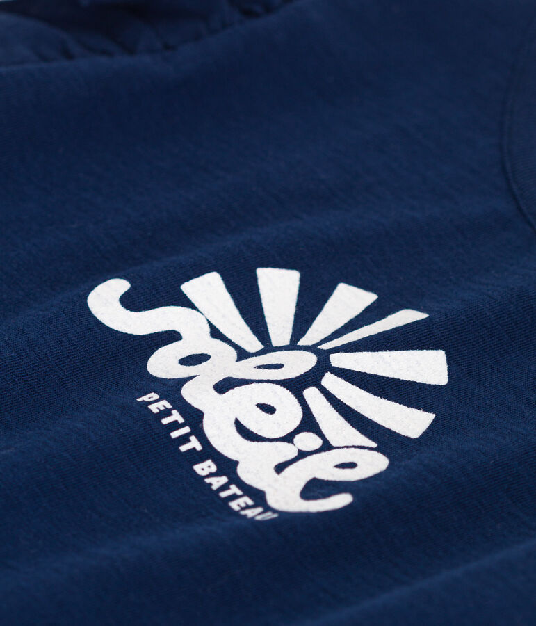 T-Shirt aus geflammtem Jersey Kinder/M&auml;dchen blau