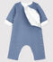 Langer Baby-Overall aus gestepptem Doppeljersey grau