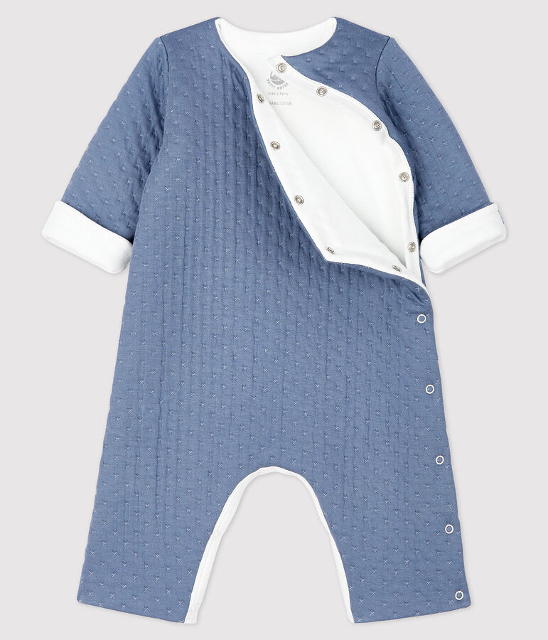 Langer Baby-Overall aus gestepptem Doppeljersey grau