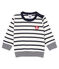 Langärmeliges Baby-T-Shirt mit Streifen für Jungen weiss MARSHMALLOW/blau SMOKING