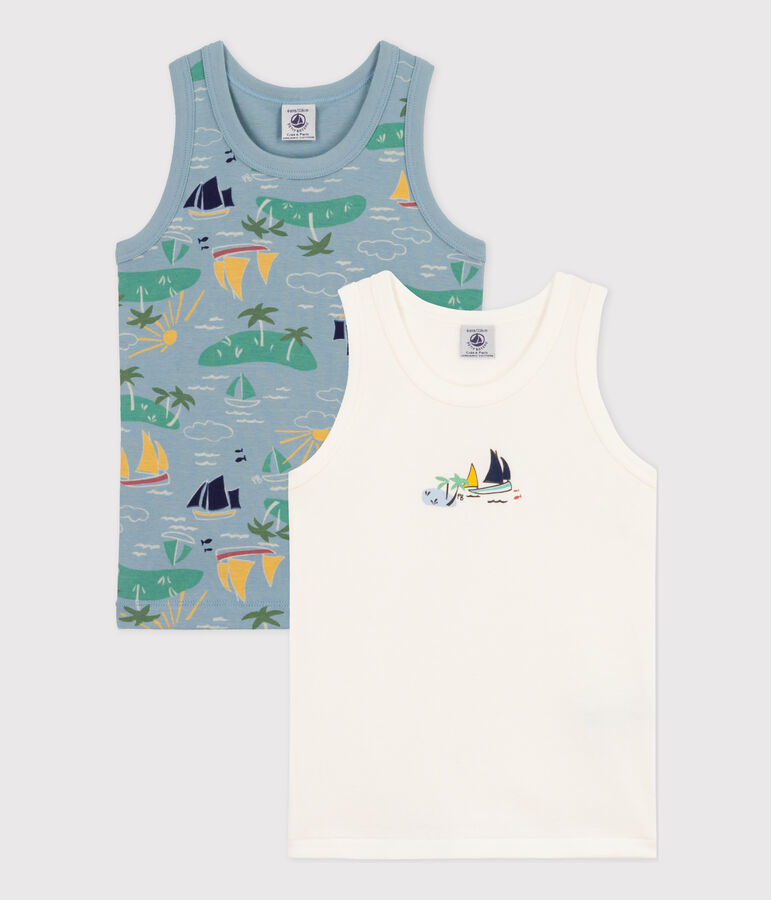 2er-Set Unterhemden aus Baumwolle f&uuml;r Jungen vielfarbig