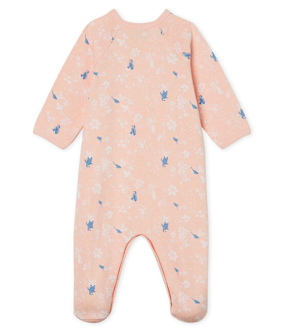 Baby-Strampler aus Molton für Mädchen rosa MINOIS/weiss MULTICO