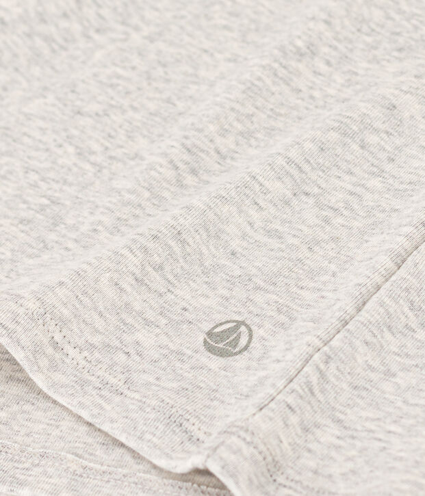 Lang&auml;rmeliges Damen-T-Shirt L'Iconique aus einfarbigem Rippstrick BELUGA CHINE