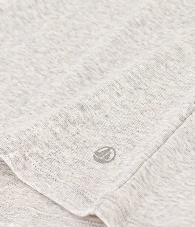 Lang&auml;rmeliges Damen-T-Shirt L'Iconique aus einfarbigem Rippstrick grau