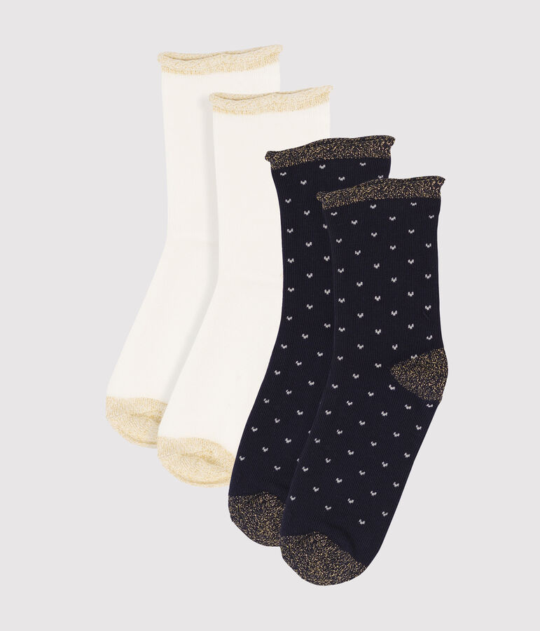 Set aus 2 Paar Kinderstr&uuml;mpfen f&uuml;r M&auml;dchen vielfarbig