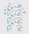 Baby-Baumwollpyjama ohne F&uuml;&szlig;e mit Paris-Print weiss/vielfarbig
