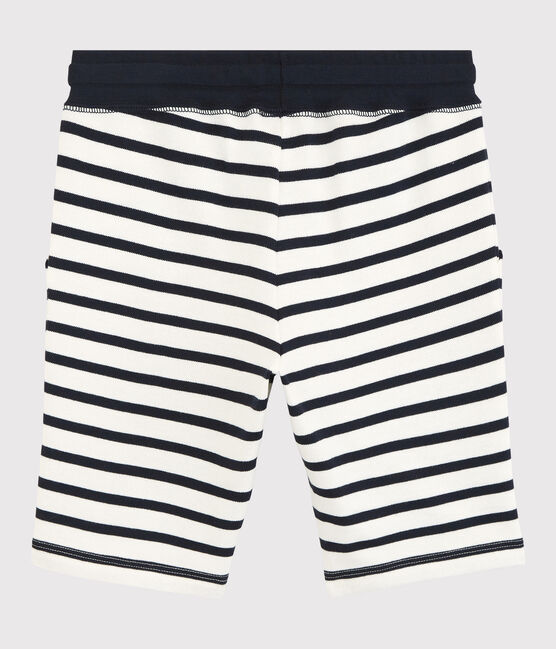 Bermudas aus Baumwolle für Jungen weiss MARSHMALLOW/blau SMOKING