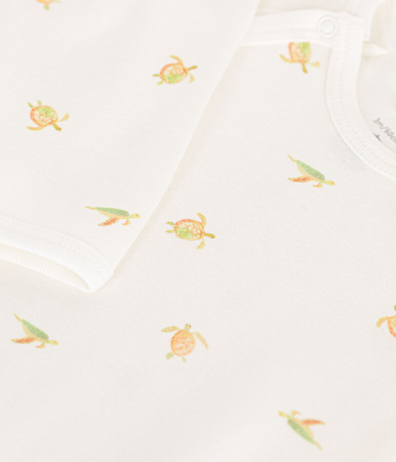 Baby-Strampler aus Baumwolle weiss/vielfarbig