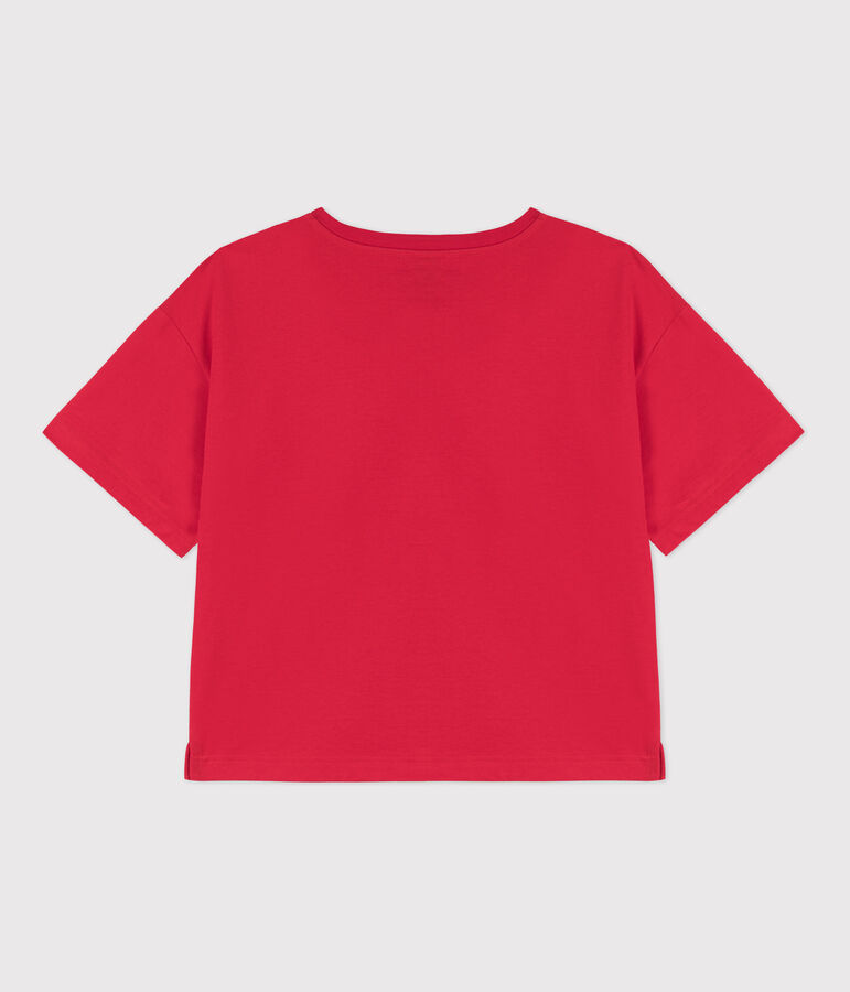 Damen-T-Shirt LE BOXY aus Baumwolle rot PEPS