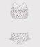 Kinder-Bikini mit Blumenmuster weiss MARSHMALLOW/weiss MULTICO